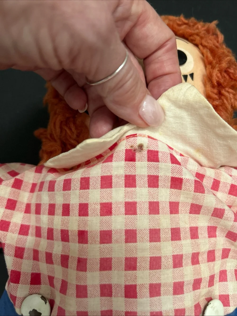 Raggedy Andy RARE double heart vintage doll 18”